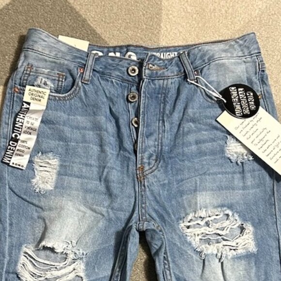 NWT S.O.N.G. High Rise Straight Distressed Cropped BUTTON FLY Jeans Size 9/29 - Picture 2 of 14